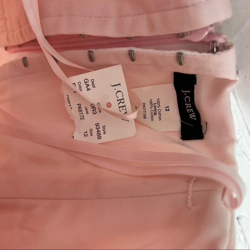 J CREW NWT Pink Stripe Strapless Dress